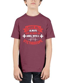 A Nurse will always give us hope an Angel with a stethoscope Style 20# - nurse - Youth Tee Unisex
