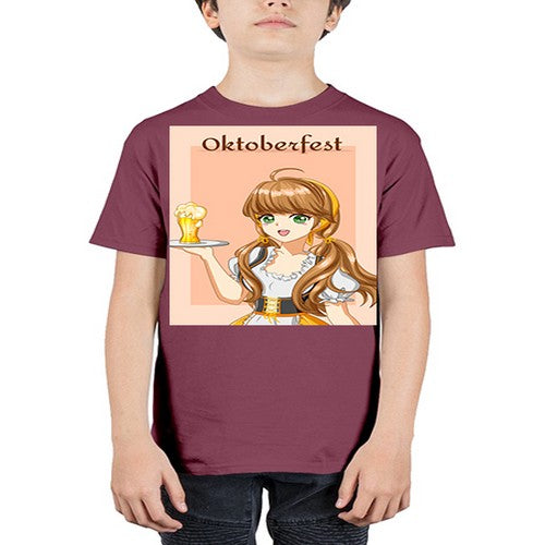 A beautiful girl with beer happy at celebrating the oktoberfest 87# - anime - Youth Tee Unisex