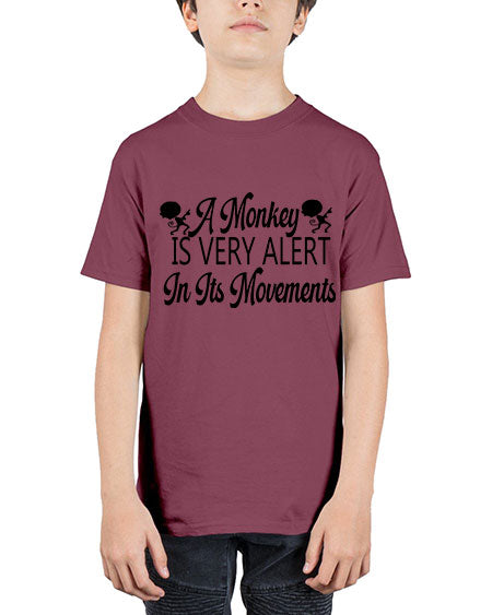 A monkey is very alert  - monkey - Youth Tee Unisex