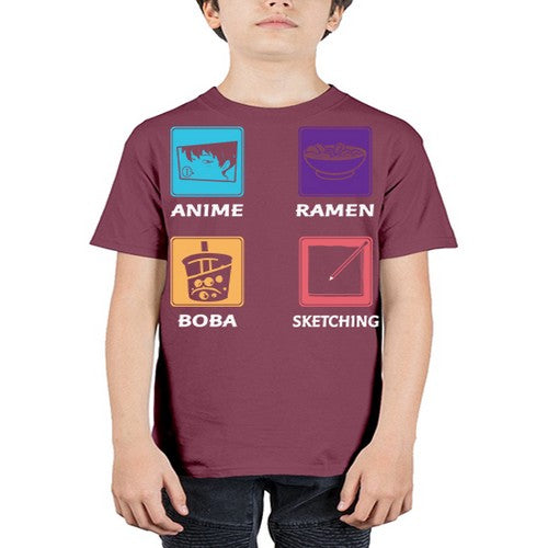 Anime Ramen Boba Sketching Anime 218# - anime - Youth Tee Unisex