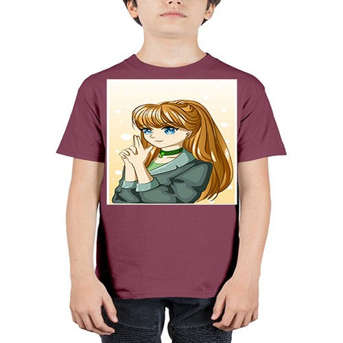 Beautiful and cool girl with long blonde hair 152# - anime - Youth Tee Unisex