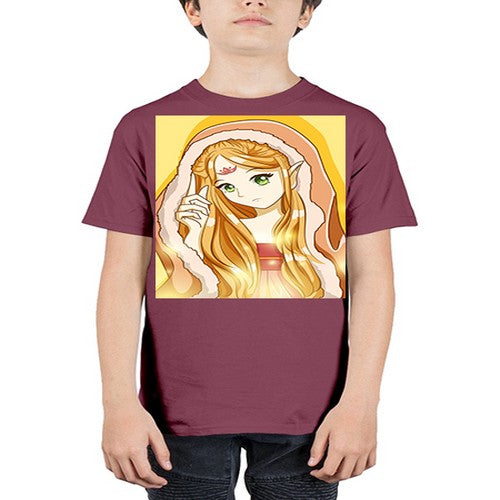 Beautiful and cute fairy queen with long yellow hair 70# - anime - Youth Tee Unisex