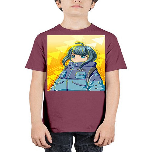 Beautiful and cute girl with big jacket 88# - anime - Youth Tee Unisex