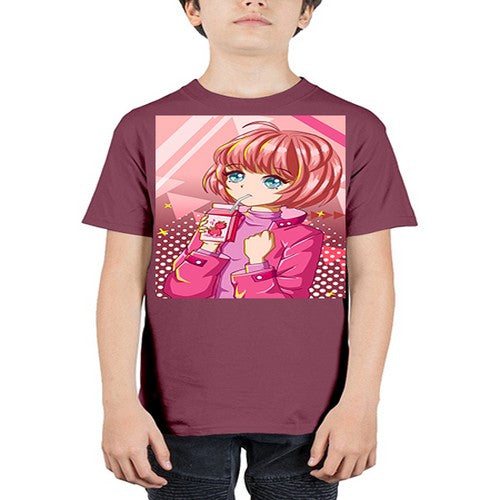 Beautiful and cute girl with strawberry milk 76# - anime - Youth Tee Unisex