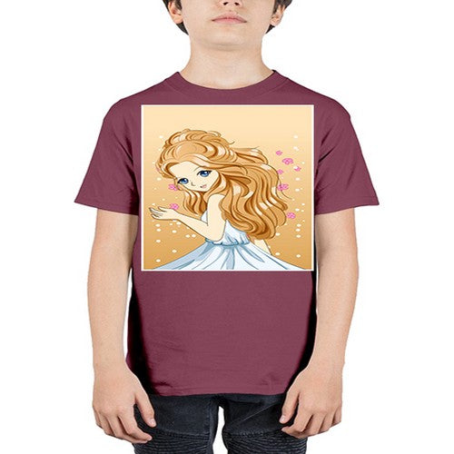 Beautiful and cute princess long blonde hair 13# - anime - Youth Tee Unisex