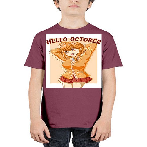 Beautiful and cute teenager girl in hello october 85# - anime - Youth Tee Unisex