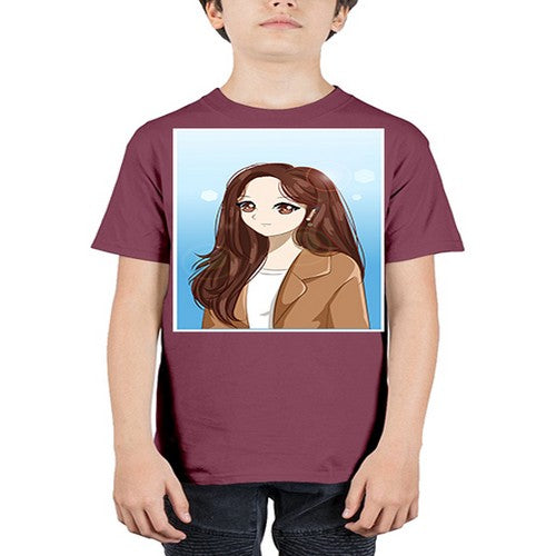 Beautiful and happy girl long hair with suit 94# - anime - Youth Tee Unisex