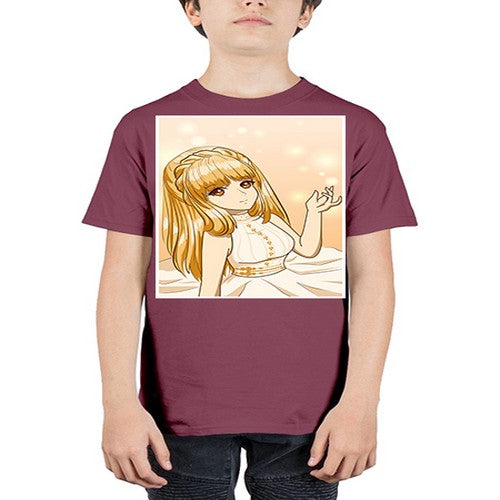 Beautiful and happy princess long yellow hair 24# - anime - Youth Tee Unisex
