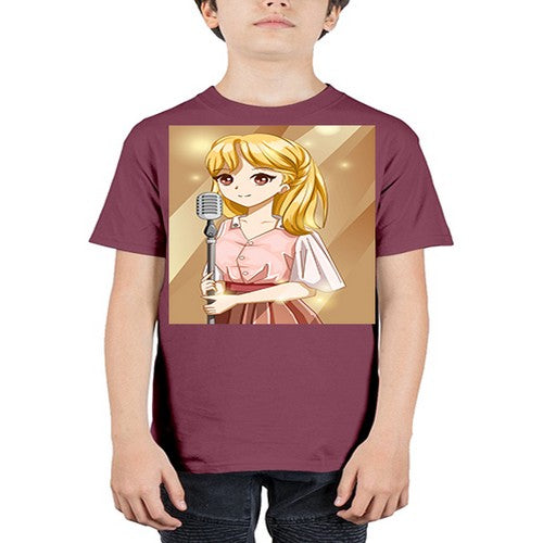 Beautiful girl singing in the studio 32# - anime - Youth Tee Unisex