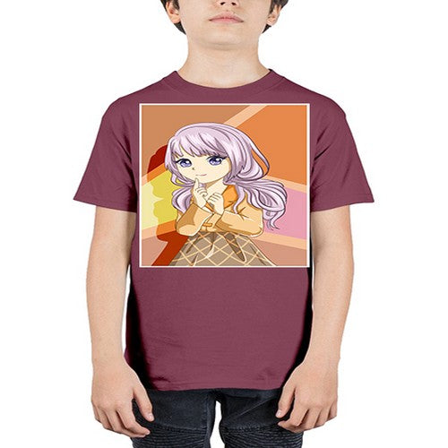 Beautiful girl with long purple hair 42# - anime - Youth Tee Unisex