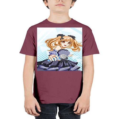 Beautiful singer girl with black dress 19# - anime - Youth Tee Unisex