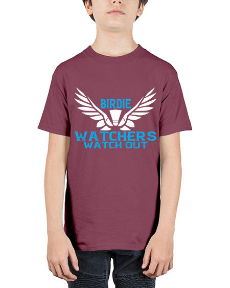 Birdie watchers watch out 2323# - badminton - Youth Tee Unisex