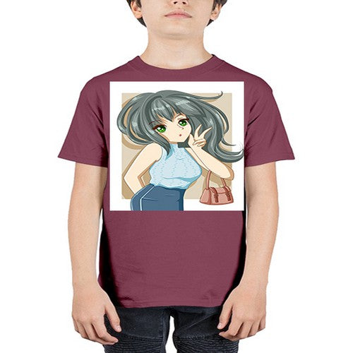 Cool and beautiful girl carry a fashion bag 96# - anime - Youth Tee Unisex