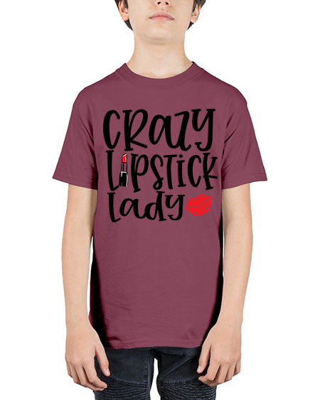 Crazy Lipstick Lady Style 240# - beauty - fashion - Youth Tee Unisex