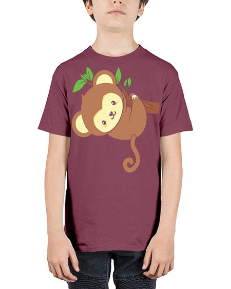 Cute Monkey Hanging on Tree 4# - monkey - Youth Tee Unisex