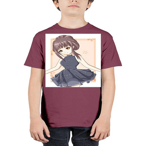 Cute and beatiful princess wearing black dress 117# - anime - Youth Tee Unisex