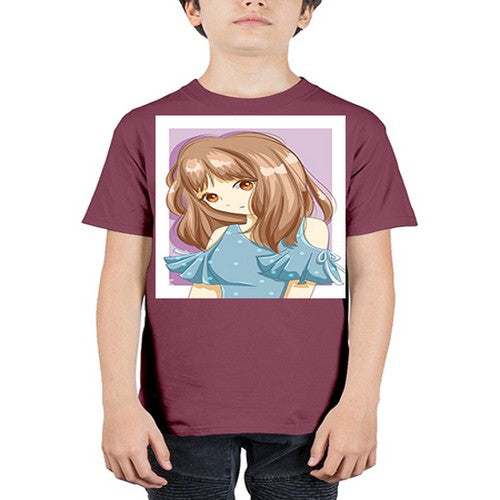 Cute and beautiful girl with blue blouse 101# - anime - Youth Tee Unisex