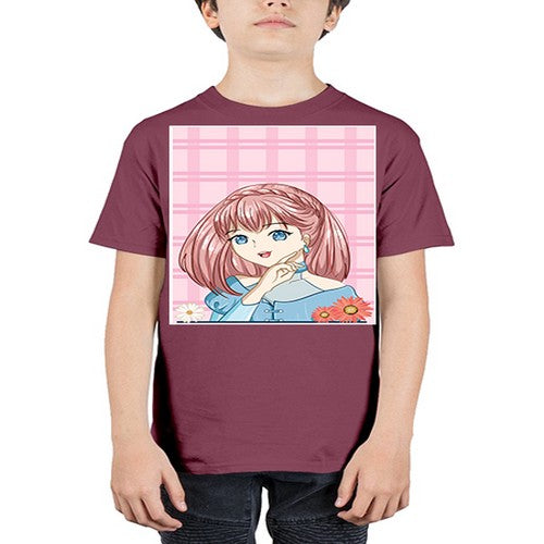 Cute and beautiful princess pink short hair 72# - anime - Youth Tee Unisex