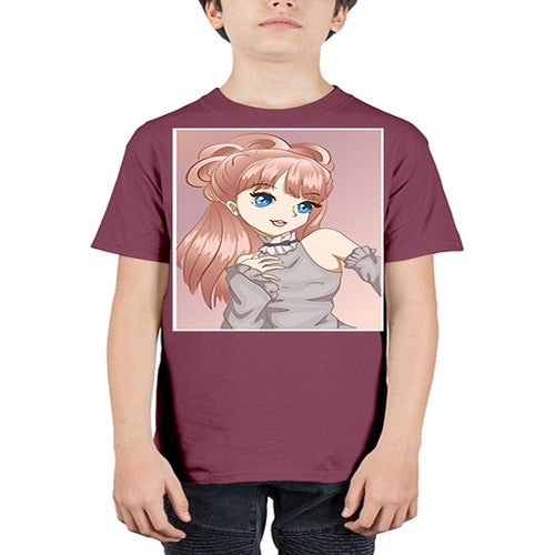 Cute and beautiful princess with brown long hair 55# - anime - Youth Tee Unisex