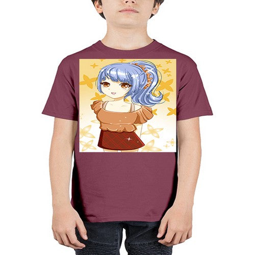Cute and funny girl with blue hair 31# - anime - Youth Tee Unisex