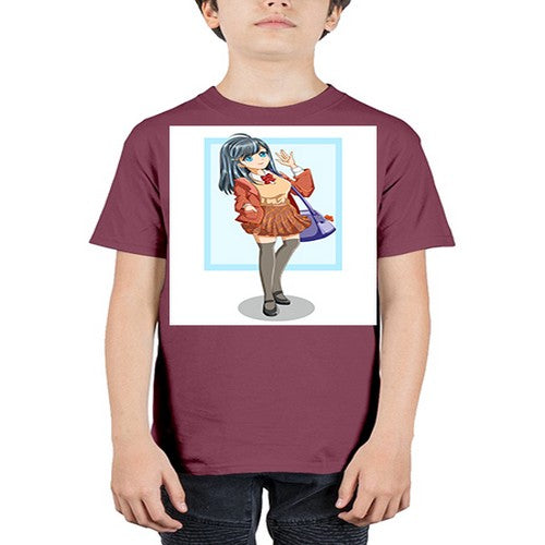 Cute and happy teenage girl back to school 175# - anime - Youth Tee Unisex