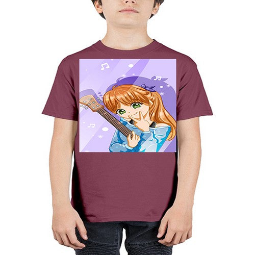 Cute and soft girl with guitar 53# - anime - Youth Tee Unisex