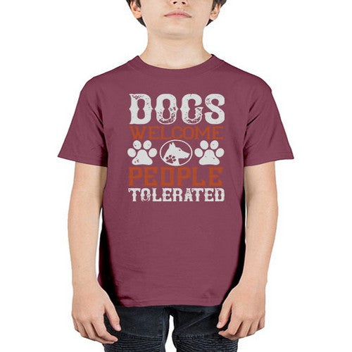 Dogs Welcome People Tolerated Style 210# - dogs - Youth Tee Unisex