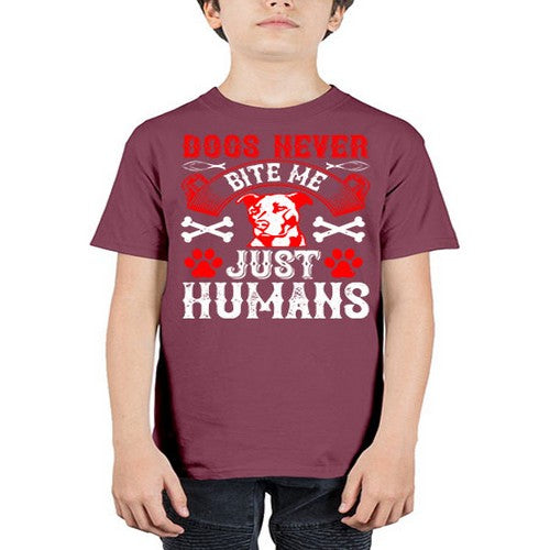 Dogs never bite me Just humans Style 209# - dogs - Youth Tee Unisex