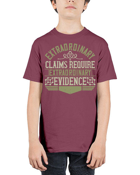 Extraordinary claims require extraordinary evidence 293# - general science - Youth Tee Unisex