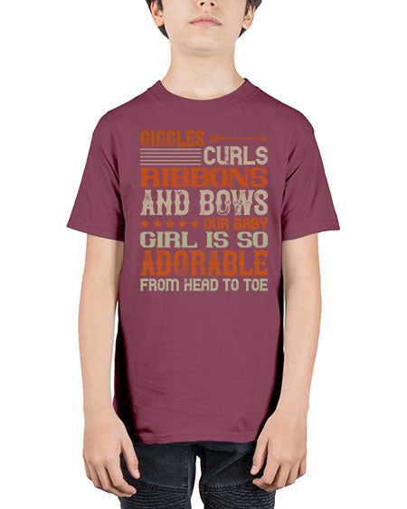 Giggles curls ribbons and bows Our baby girl is so adorable from head to toe Style 319# - baby - Youth Tee Unisex