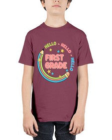 Hello first Grade Pencil 278# - first grade - Youth Tee Unisex