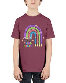 Hello third Grade Pencil Rainbow 347# - third grade - Youth Tee Unisex