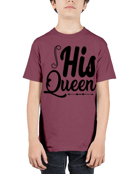 His queen 7# - black words and phrases - Youth Tee Unisex