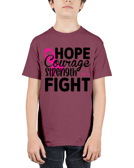 Hope Courage Strength Fight 21# - breast cancer - Youth Tee Unisex