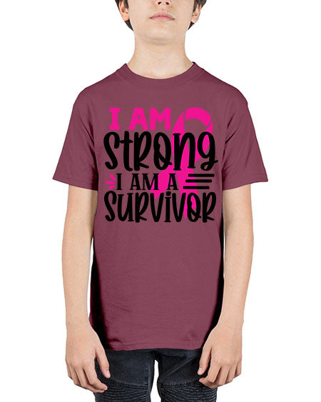 I Am Strong I Am a Survivor 19# - breast cancer - Youth Tee Unisex