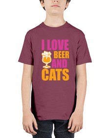 I Love Beer And Cats - cats - Youth Tee Unisex