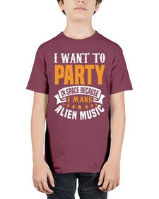 I want to pary in space 21# - ufo - Youth Tee Unisex