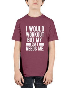 I would Workout - cats - Youth Tee Unisex