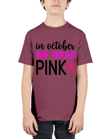 In October We Wear Pink 16# - breast cancer - Youth Tee Unisex