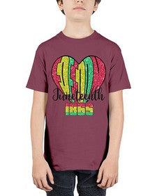 Juneteenth Since 1865 Heart 20# - black juneteenth - Youth Tee Unisex