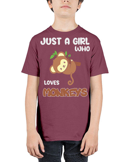 Just a Girl Who Loves 8# - monkey - Youth Tee Unisex