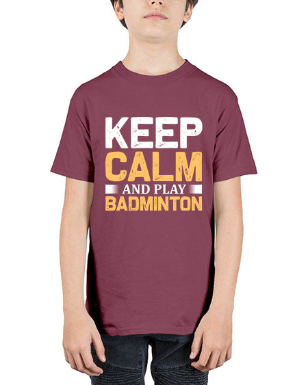 Keep calm 958# - badminton - Youth Tee Unisex