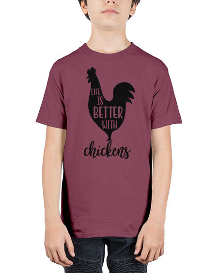 LIFE IS BETTER WITH CHICKENS - chicken - Youth Tee Unisex