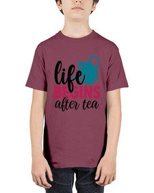 Life Begins After Tea 1298# - tea - Youth Tee Unisex