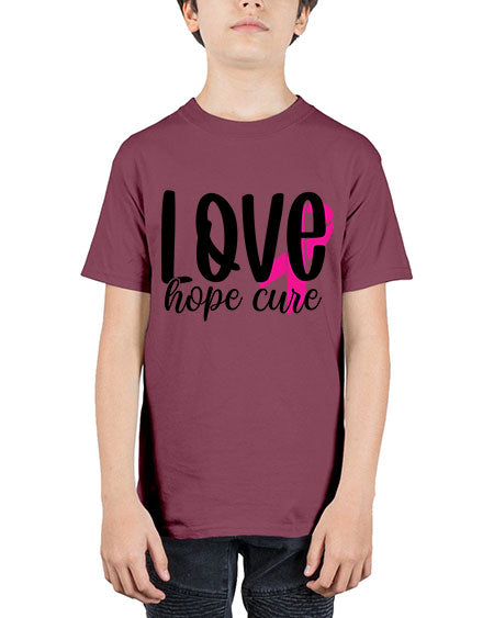 Love Hope Cure 13# - breast cancer - Youth Tee Unisex