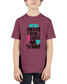 Messy Bun Coffee And Style Style 1097# - nurse - Youth Tee Unisex