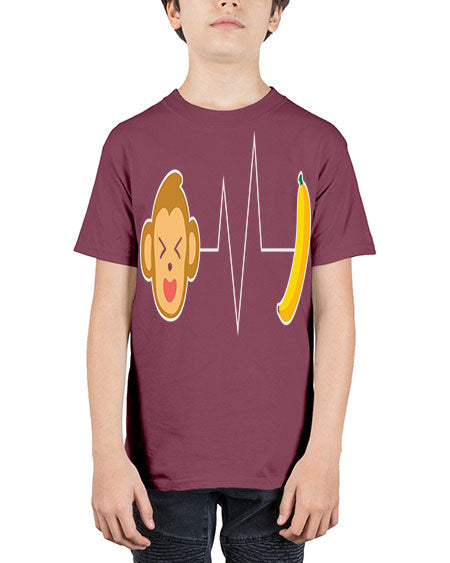 Monkey Heartbeat Banana 13# - monkey - Youth Tee Unisex