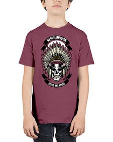 Native American Skull 952# - skull and bones - Youth Tee Unisex