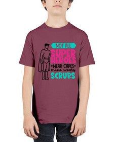 Not All Super Heroes Wear Capes Mine Wears Scrubs Style Style 1136# - nurse - Youth Tee Unisex