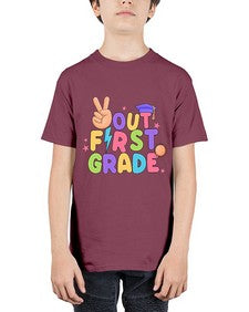 Peace Out first Grade Peace 625# - first grade - Youth Tee Unisex